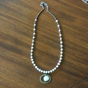Silpada sterling brass pearl necklace